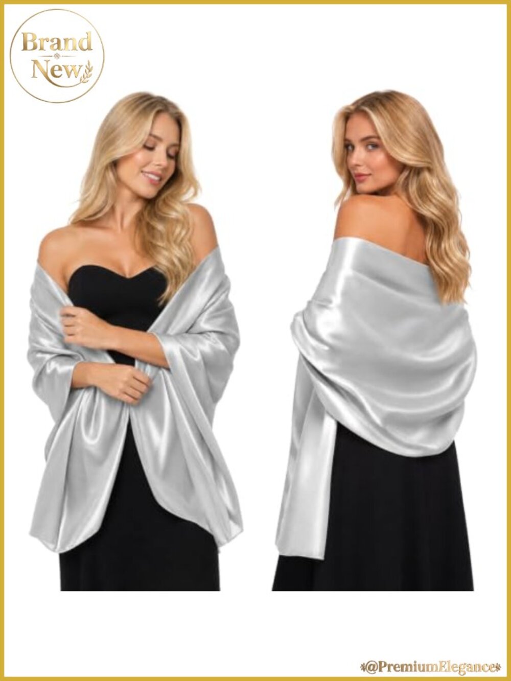 Satin Shawl Wrap Evening Dress Cover Up Formal Bridal Scarf